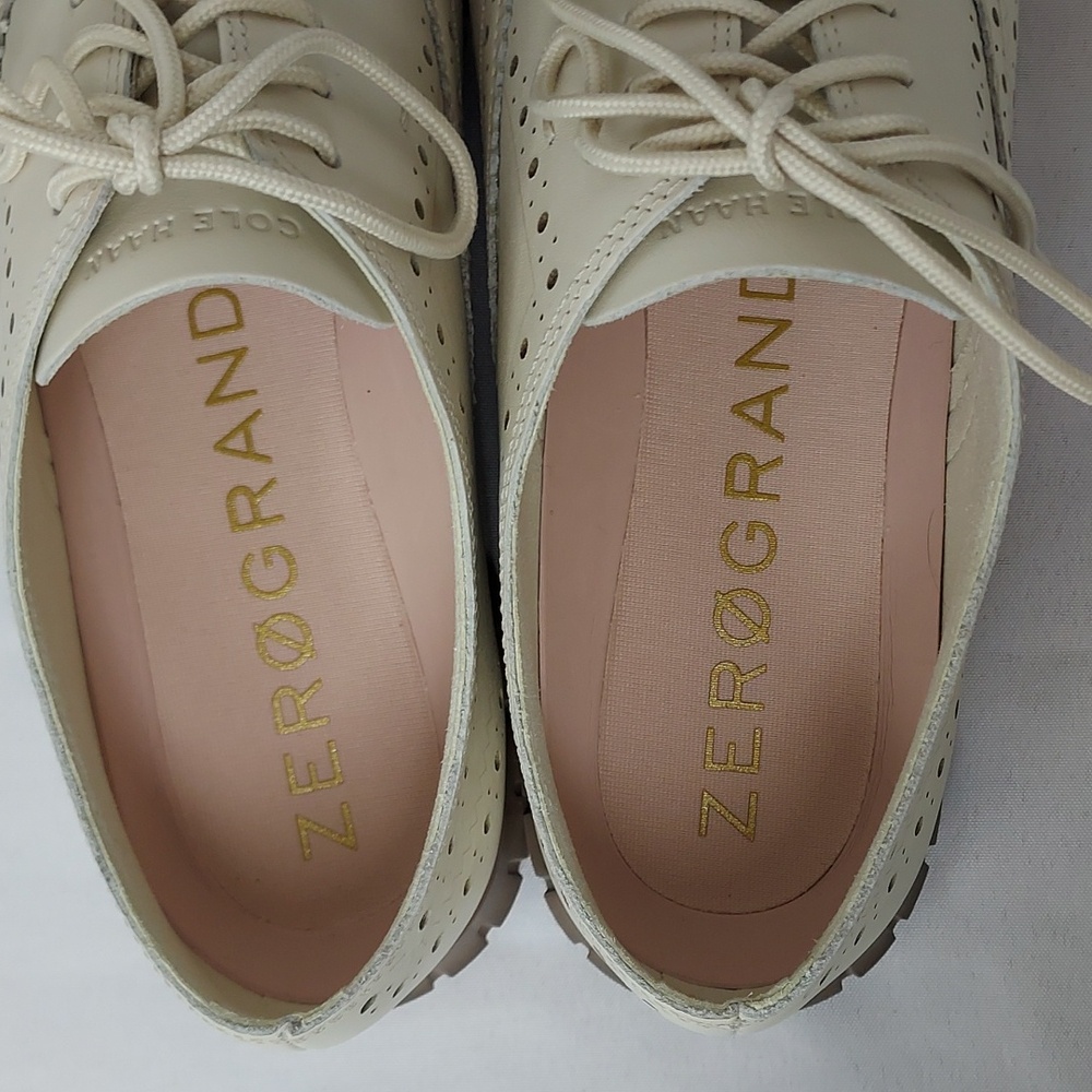 Cole Haan Cream Wingtip Sneakers with Brown Sole - Picture 6 of 13
